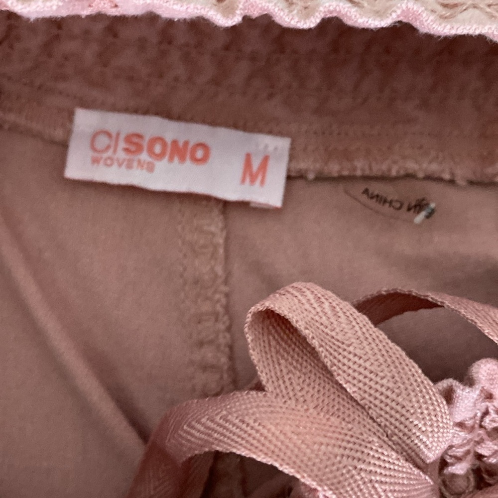 Cisono Pink Linen Rayon Blend Breezy Wide Leg Pants, size M - Picture 3 of 10